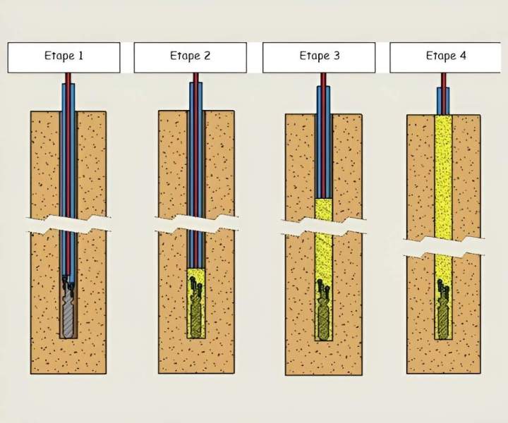 Processus de remplissage de forage ou d’injection dans le sol  Auvergne-Rhône-Alpes
